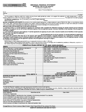 Wisconsin Individual Financial Statement