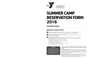 YMCA Summer Camp Reservation Form