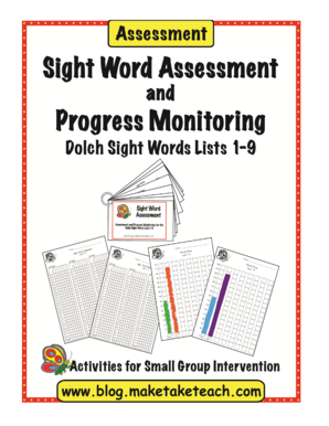 Sight Word Assessment Form