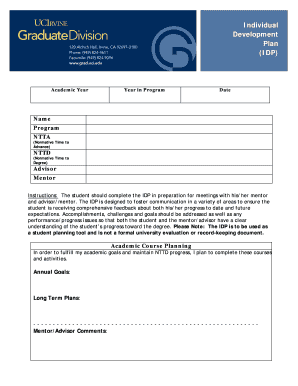 Individual Development Plan (IDP) Form