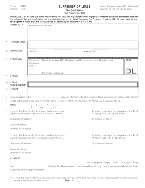 Surrender of Lease Form