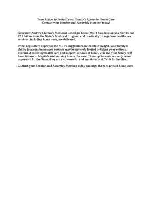 Sample Letter to Protect Home Care