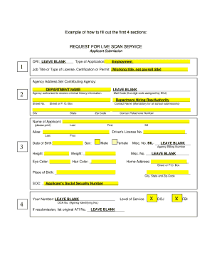 Request for Live Scan Service