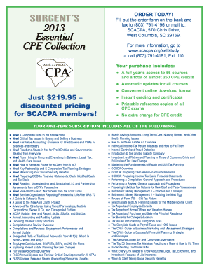SCACPA CPE Course Order Form