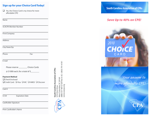 South Carolina CPA Choice Card Application