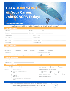Student Membership Application
