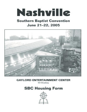 Southern Baptist Convention Housing Request Form