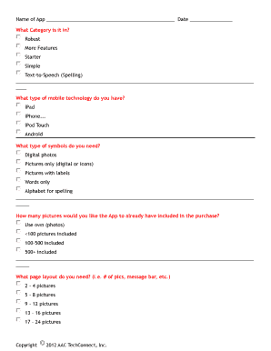 AAC App Selection Form