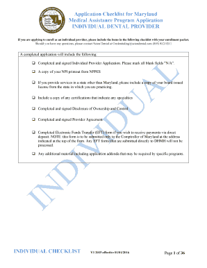 Maryland Medicaid Individual Dental Provider Application