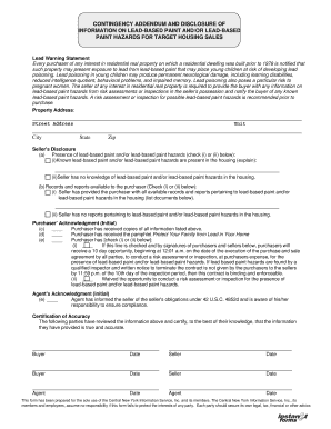 Lead-Based Paint Disclosure Form