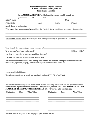 Medical History Form