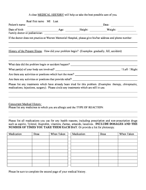 Medical History Form