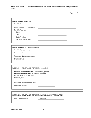 Moda Health ERA Enrollment Form