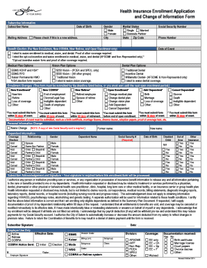 Health Insurance Enrollment Application Form