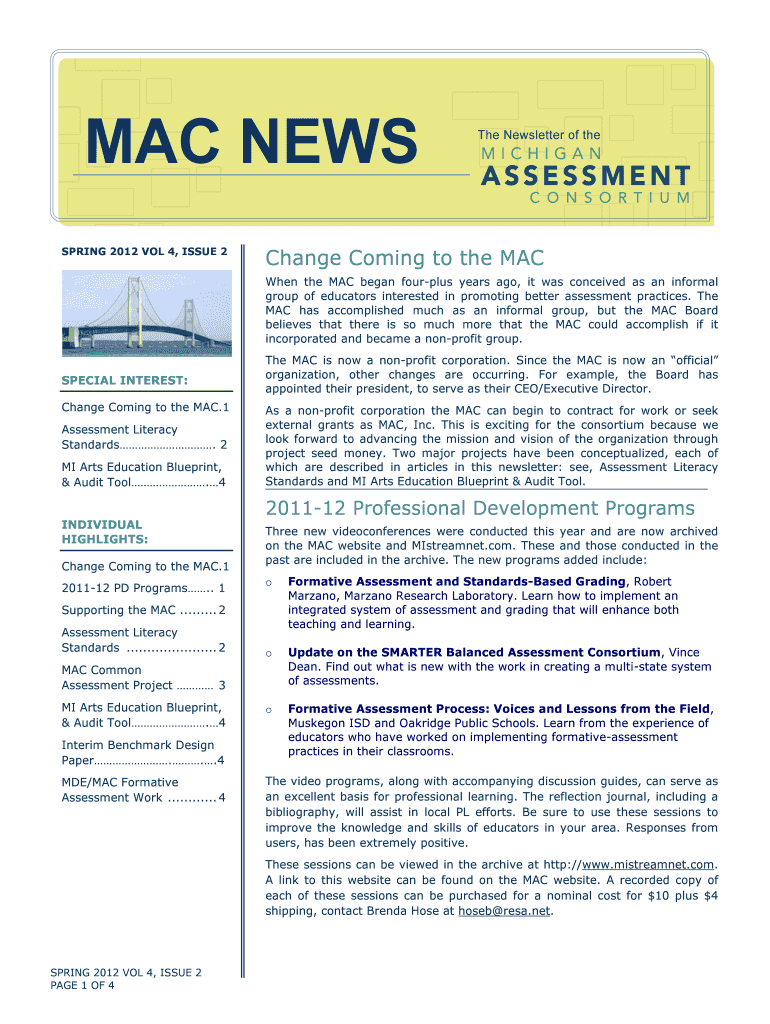 Fillable Online michiganassessmentconsortium MAC News Vol 4-No 2 FINAL ...
