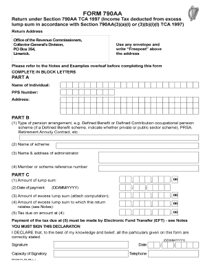 Form 790AA Tax Return