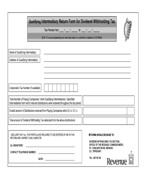 Qualifying Intermediary Return Form for Dividend Withholding Tax