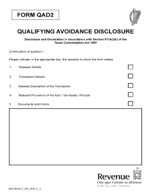 Qualifying Avoidance Disclosure Form