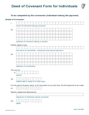 Deed of Covenant Form for Individuals