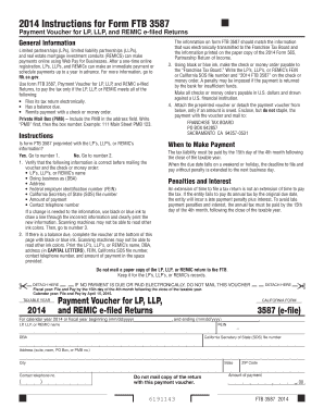 California Form FTB 3587 Payment Voucher