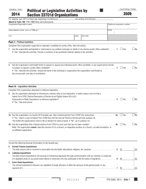 California Form FTB 3509