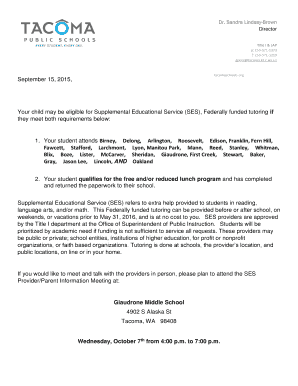Supplemental Educational Services Application