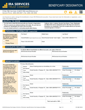 IRA Beneficiary Designation Form