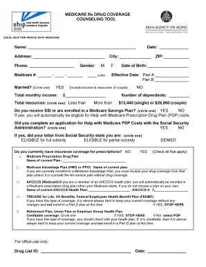 Medicare Rx Drug Coverage Counseling Tool