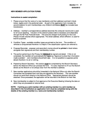 New Member Application Form