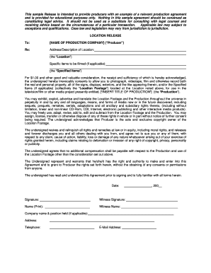 Location Release Agreement