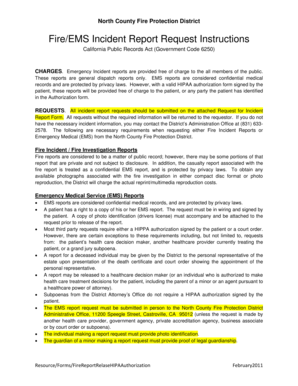 California Fire/EMS Incident Report Request Form