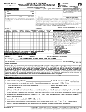 FORMULAIRE DE DEMANDE DE RÈGLEMENT