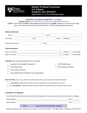 University of Pennsylvania Financial Aid Application