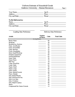 Uniform Estimate of Household Goods