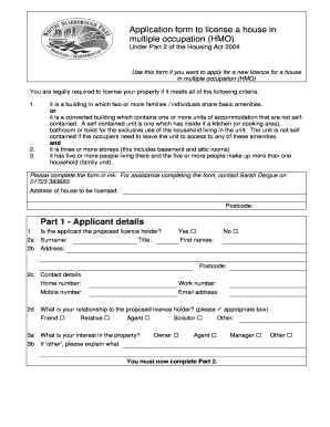 HMO Licensing Application Form