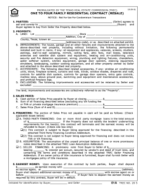 Texas Residential Real Estate Contract