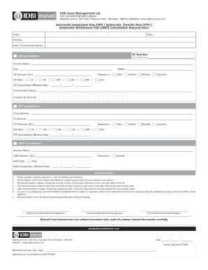 SIP/STP/SWP Cancellation Request Form