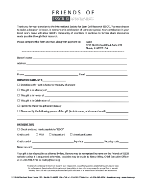 ISSCR Donation Form