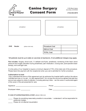 Canine Surgery Consent Form