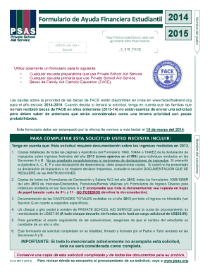 Formulario de Ayuda Financiera Estudiantil