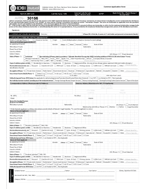 IDBI Mutual Fund Application Form