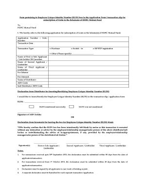HDFC Mutual Fund EUIN Declaration Form