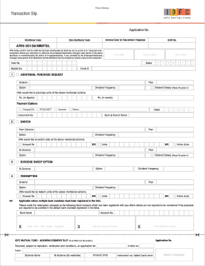 IDFC Mutual Fund Additional Purchase Request Form