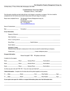 Massachusetts Condominium Trust Fact Sheet