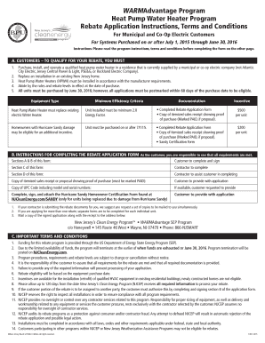 New Jersey Heat Pump Water Heater Rebate Application