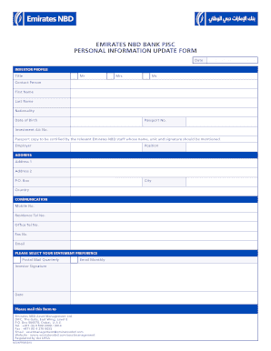 Emirates NBD Personal Information Update Form