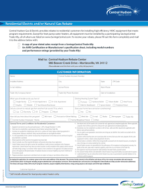 Residential HVAC Rebate Application