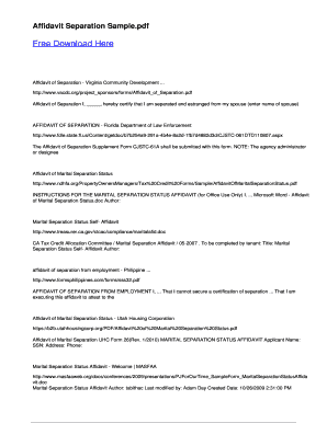 Affidavit of Separation