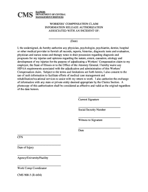 Illinois Workers' Compensation Claim Information Release Authorization