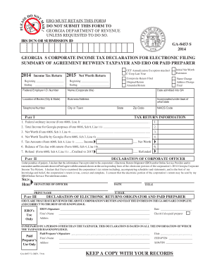 Georgia Corporate Income Tax Declaration